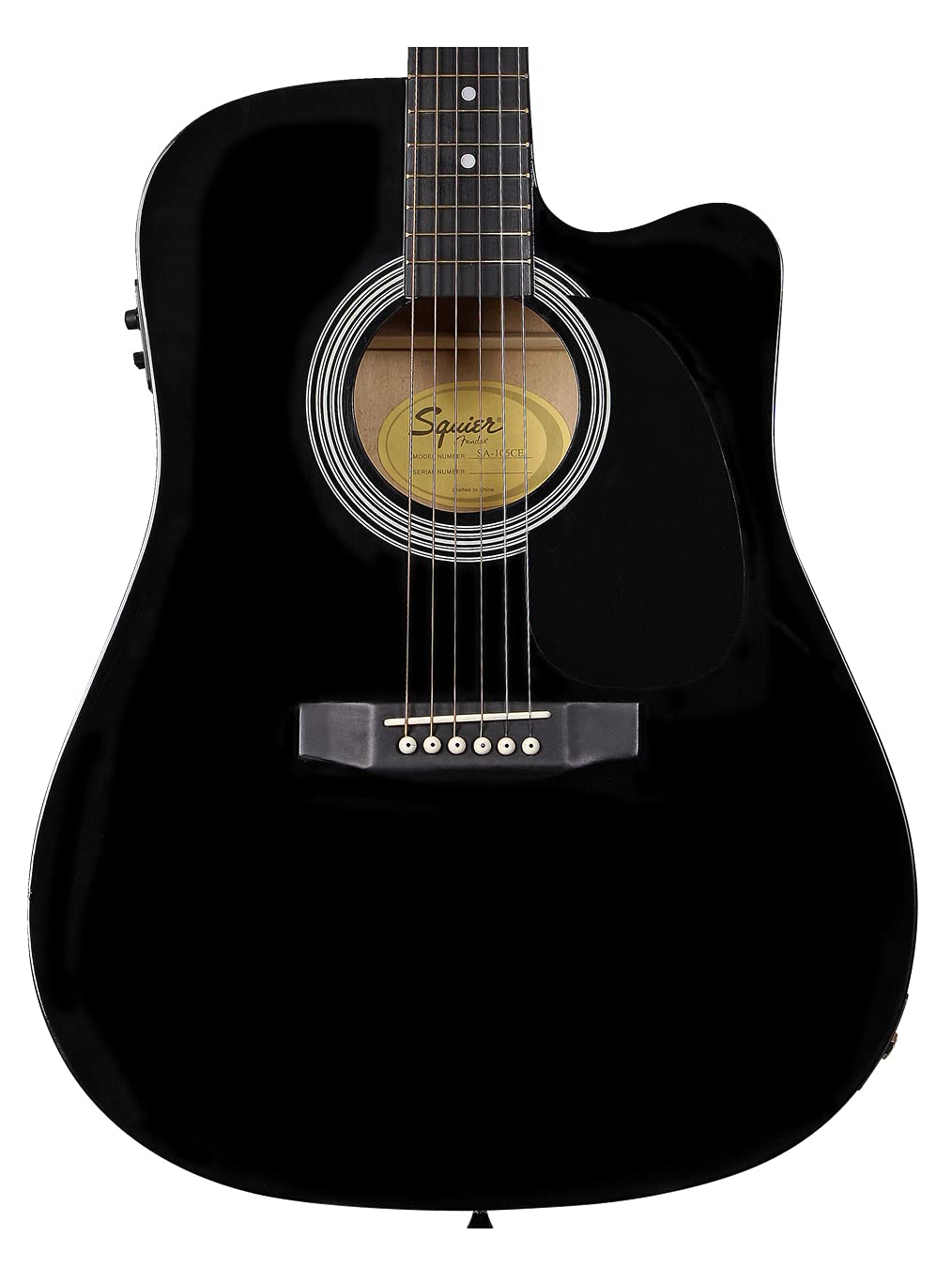Fender SA-105CE Black Semi-Acoustic Guitar