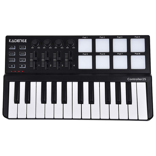 Kadence Controller 25 Compact Midi Keyboard and Pad MIDI Controller(KAD-MID-KC-X2M)