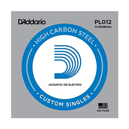 DAddario PL012 Plain Steel 0.012 Single Guitar String
