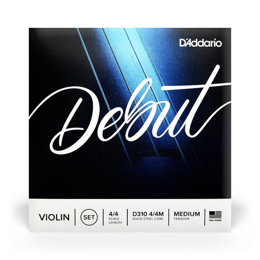 D'Addario Debut Violin String Set, 4/4 Scale, Medium Tension