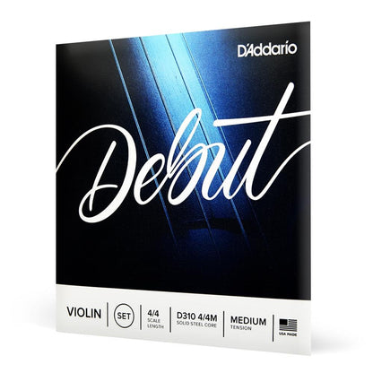 D'Addario Debut Violin String Set, 4/4 Scale, Medium Tension