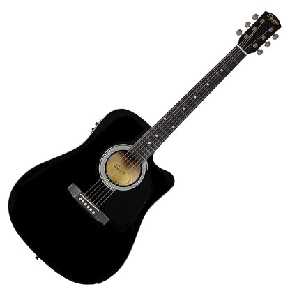 Fender SA-105CE Black Semi-Acoustic Guitar