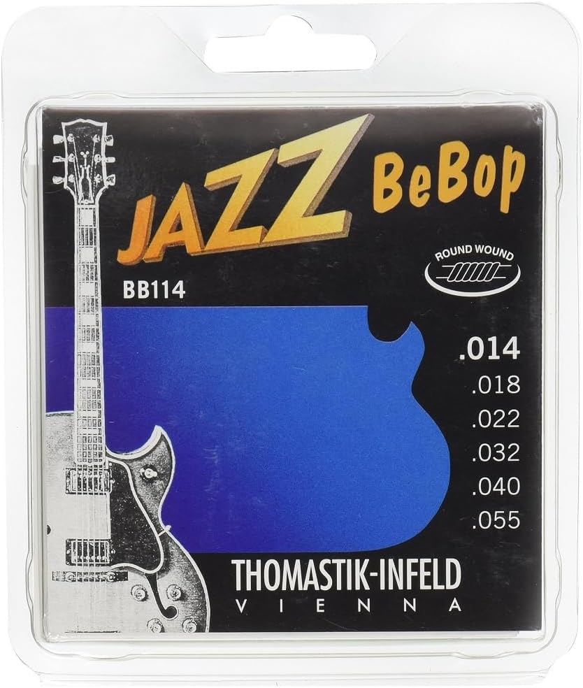 Dr Thomastik Bb114 Jazz Guitar Strings: Jazz Bebop Series 6 String Set - Pure Nickel Round Wounds E, B, G, D, A, E Set
