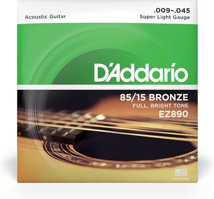 D'Addario Acoustic Guitar String 85/15 Bronze.009-045-Set EZ890