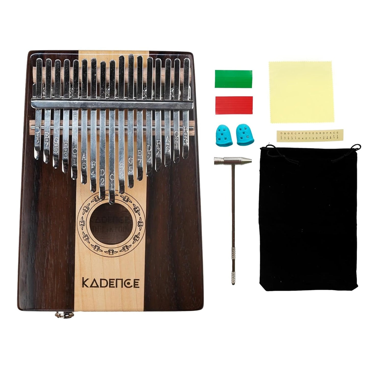 Kadence Kalimba 17 Keys Thumb Piano Easy to Learn Portable Musical Instrument with Tuning Hammer. (Marimba, Wood Finger Piano, kalimba)