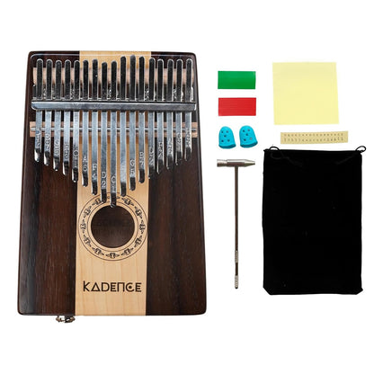 Kadence Kalimba 17 Keys Thumb Piano Easy to Learn Portable Musical Instrument with Tuning Hammer. (Marimba, Wood Finger Piano, kalimba)