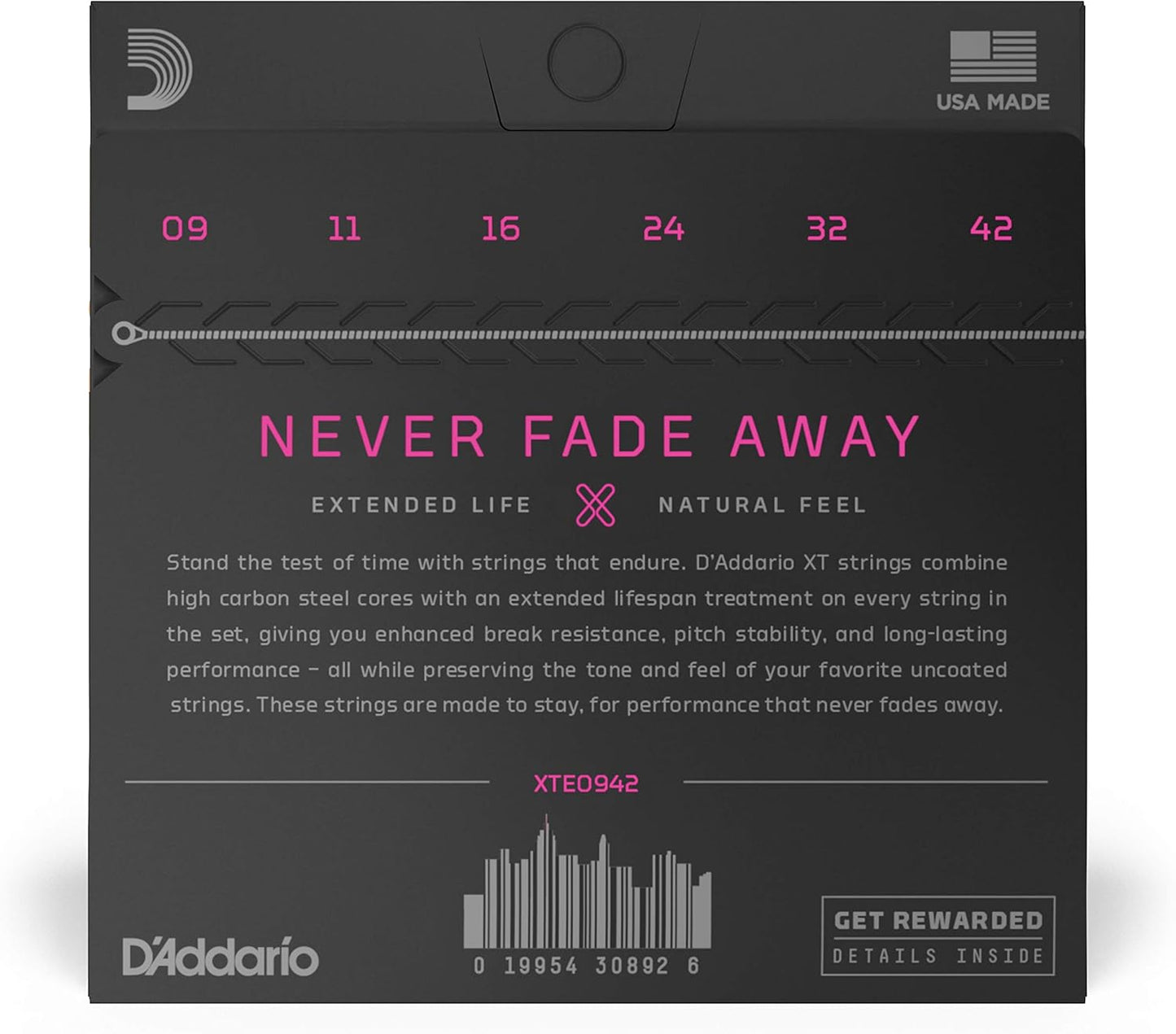 D'addario XTE0942 09-42 Super Light Coated Electric Guitar Strings