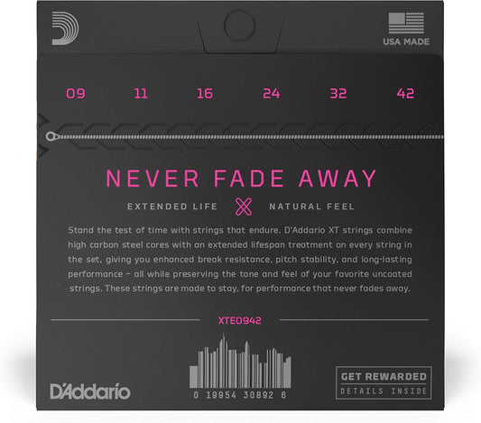D'addario XTE0942 09-42 Super Light Coated Electric Guitar Strings