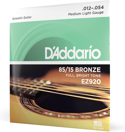 D'Addario EZ920 Bronze Medium Light Acoustic Guitar Strings