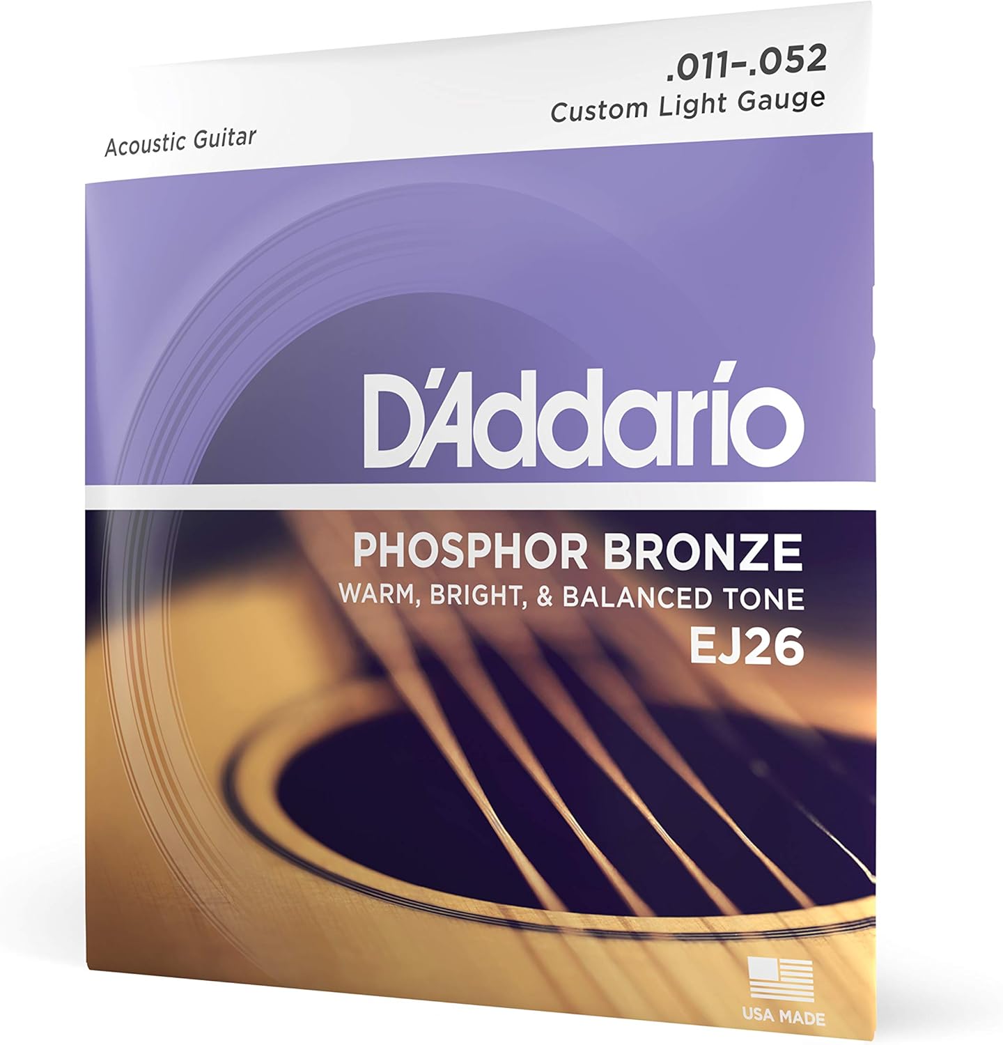 D'Addario EJ26 Acoustic 11-52 Custom Light Guitar Strings