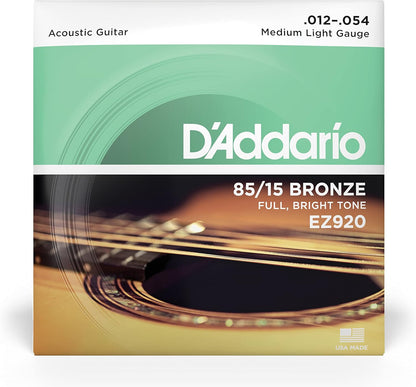 D'Addario EZ920 Bronze Medium Light Acoustic Guitar Strings
