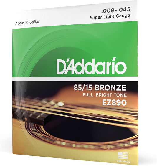 D'Addario Acoustic Guitar String 85/15 Bronze.009-045-Set EZ890