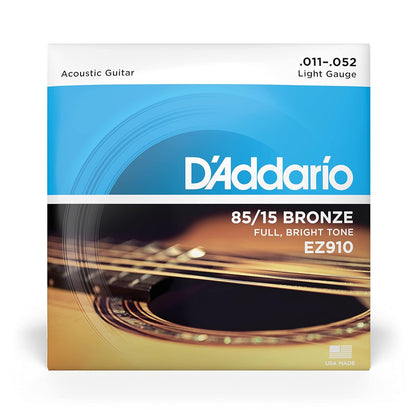 Daddario Acoustic Guitar String EZ910 Bronze Great American Light gauge