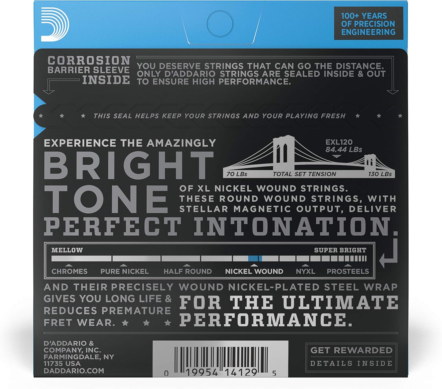 D'Addario EXL120 Nickel Wound 9-42 Super Light Electric Guitar Strings (Nickel)
