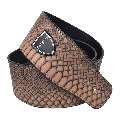 Kadence Faux Snakeskin Mustard Guitar Strap Adjustable for Electric, Bass, Acoustic Guitars