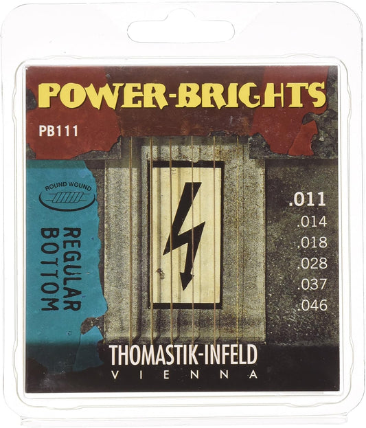 Thomastik-Infeld PB111 Guitar Electric Strings: Power-Brights 6 String Magnecore Round Wound Set E, B, G, D, A, E