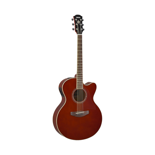 Yamaha CPX600 Medium Jumbo Root Beer Acoustic-Electric Guitar with Bag