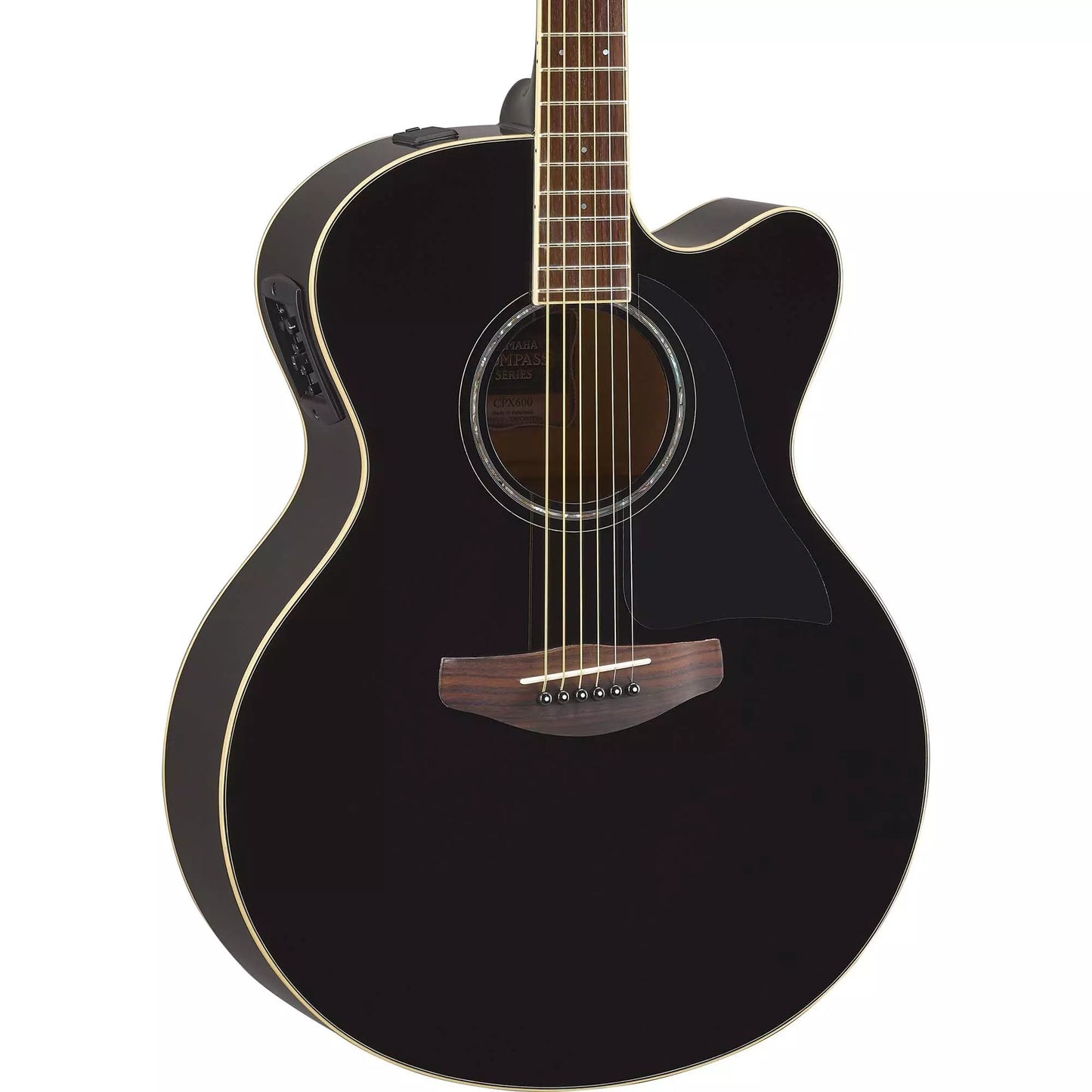 Yamaha CPX600 Medium Jumbo Black Acoustic-Electric Guitar With Bag
