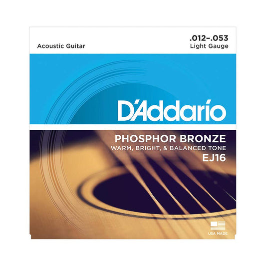 D'Addario EJ16 Acoustic 12-53 Light Guitar Strings