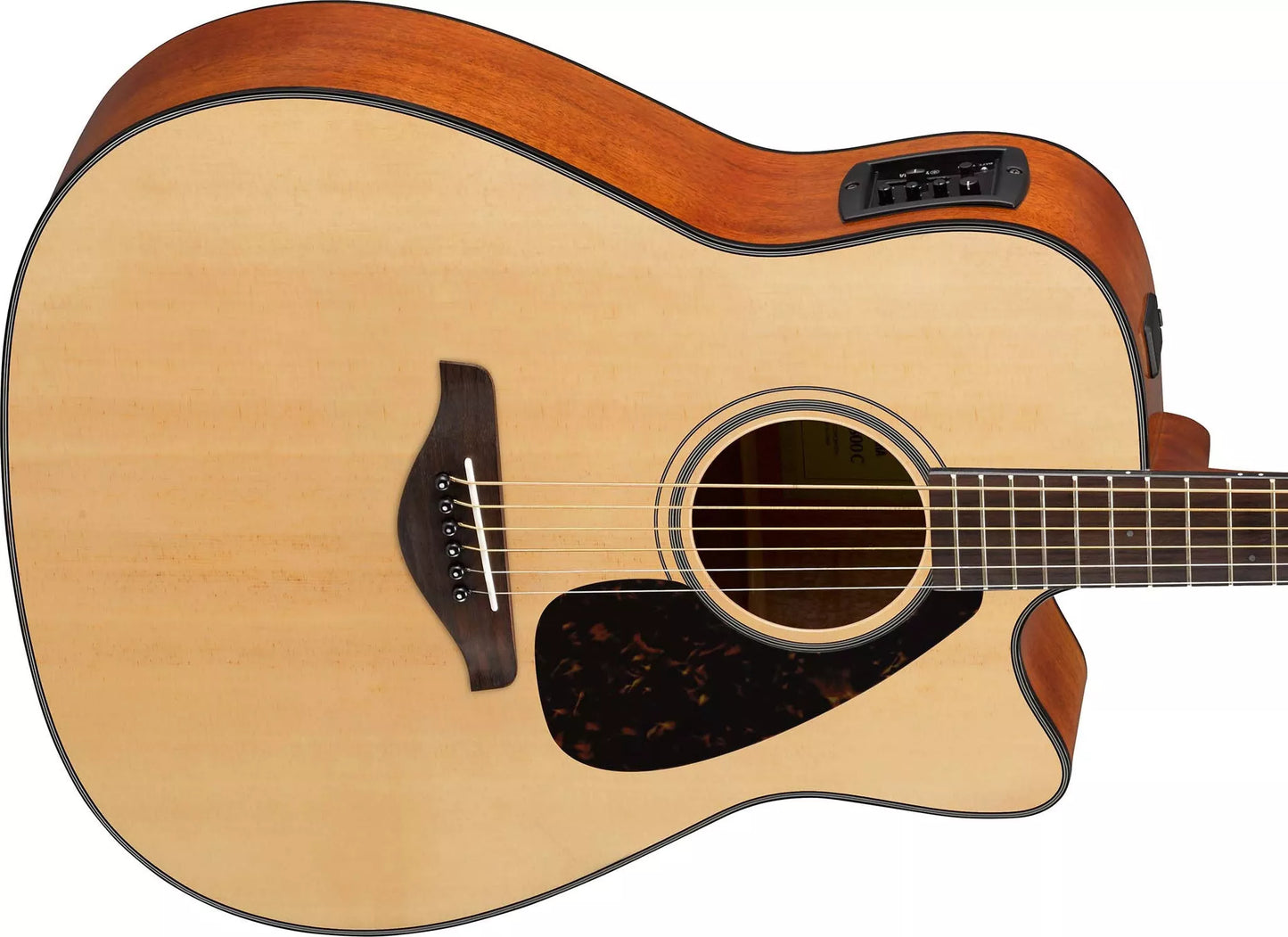 Yamaha FGX800C Solid Top Cutaway Acoustic-Electric Guitar, Dreadnought, Natural