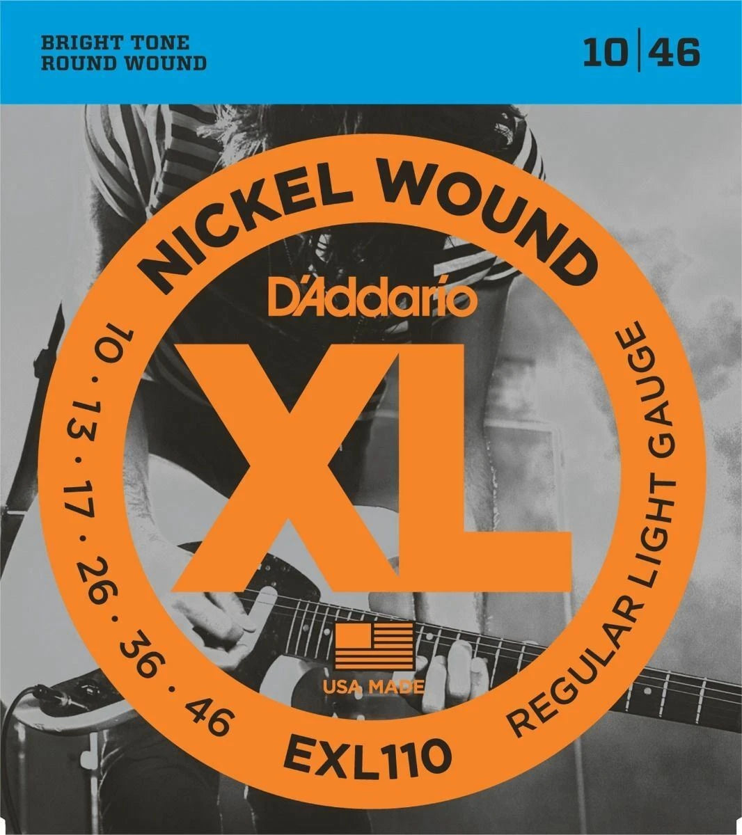 D'Addario EXL110 Nickel Wound 10-46 Super Light Electric Guitar Strings (Nickel)