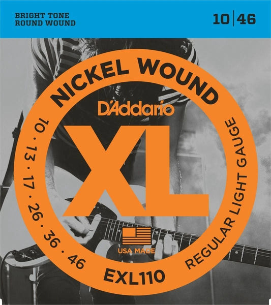 D'Addario EXL110 Nickel Wound 10-46 Super Light Electric Guitar Strings (Nickel)