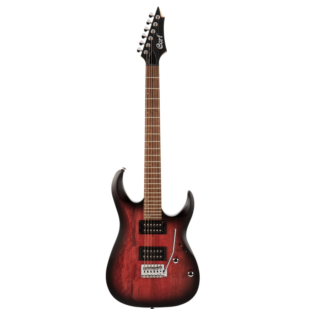 Cort X100 Open Pore Blackcherry Burst HH Electric Guitar with Tremolo